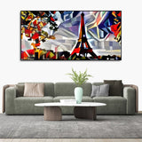 Abstract Art Premium Canvas Painting of Eiffel Tower in Paris - Decor Smart