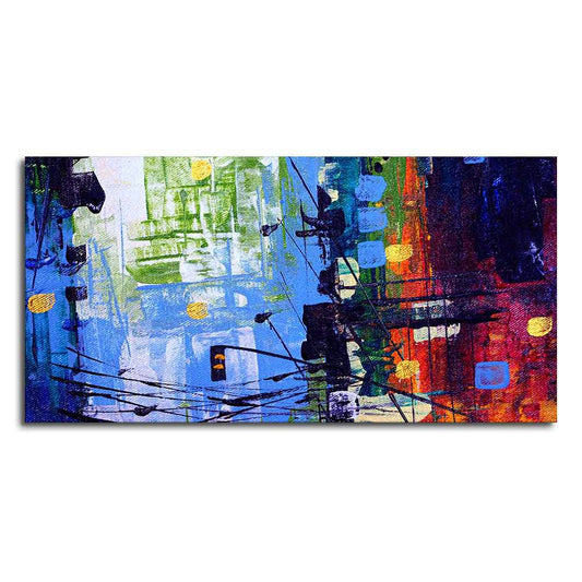 Abstract Art Premium Canvas Wall Painting of Cityscape - Decor Smart