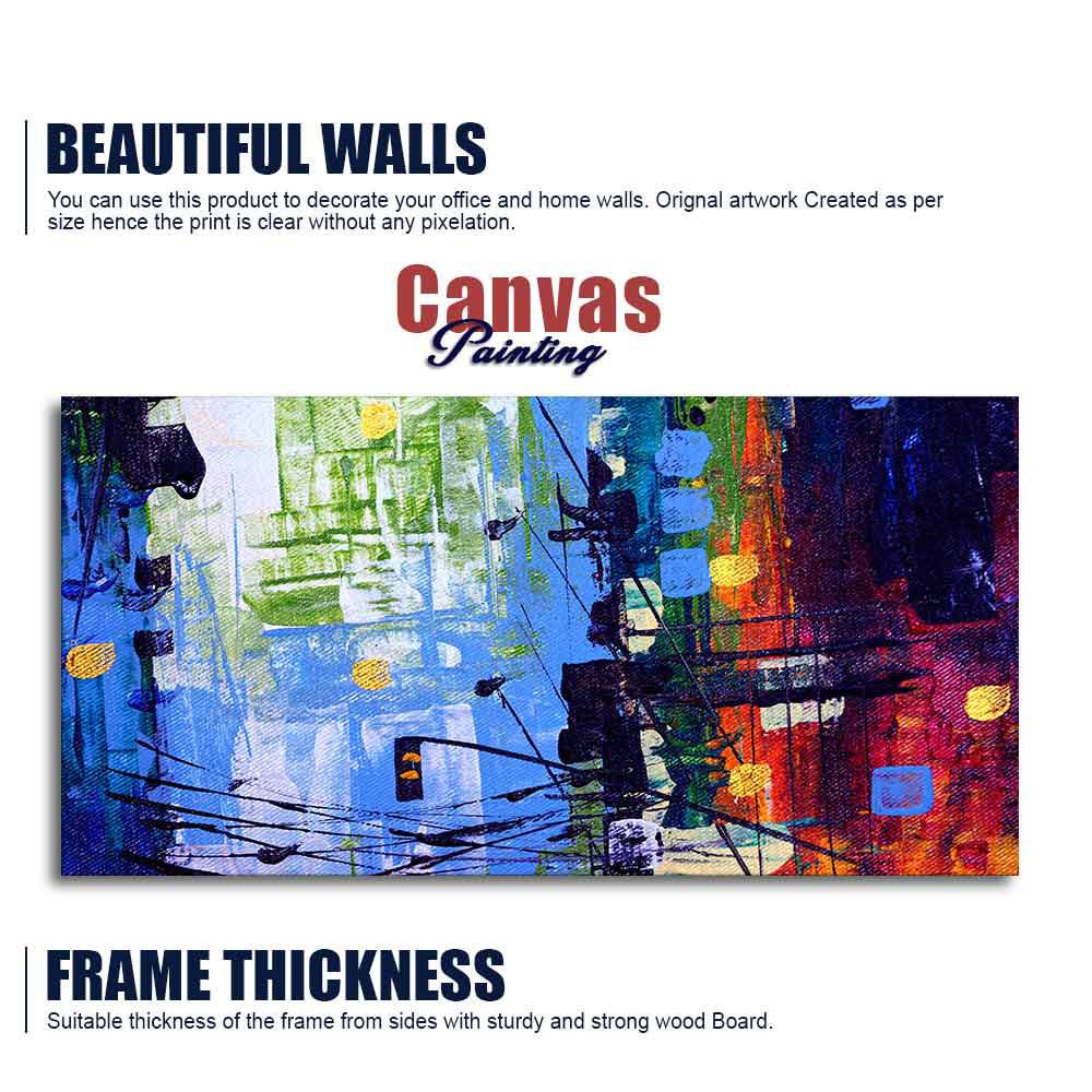 Abstract Art Premium Canvas Wall Painting of Cityscape - Decor Smart