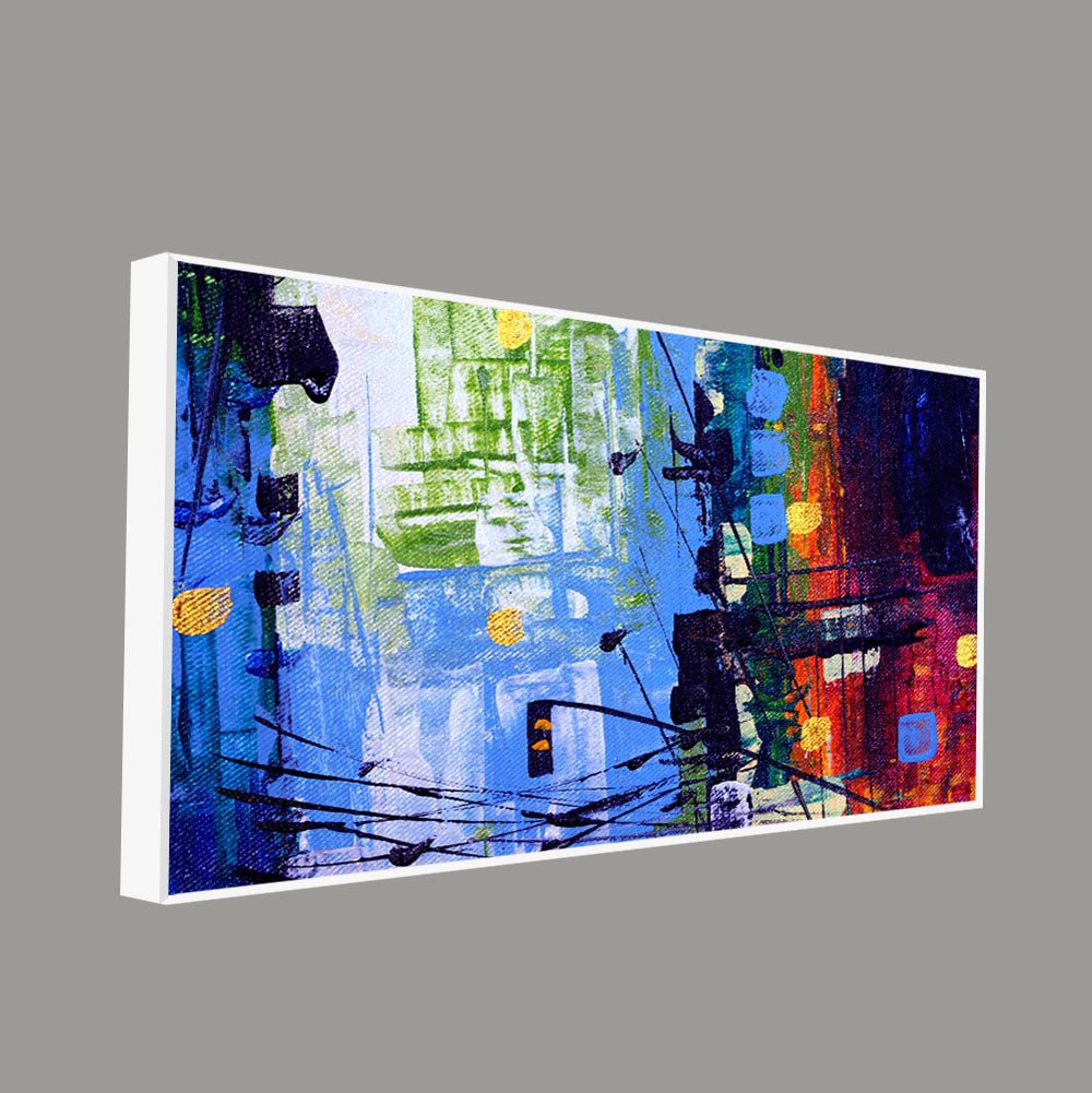 Abstract Art Premium Canvas Wall Painting of Cityscape - Decor Smart