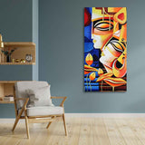 Abstract Art Radha Krishna Canvas Wall Painting - Decor Smart