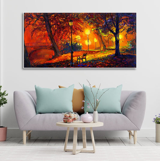 Abstract Art scenery of Park Wall Painting - Decor Smart