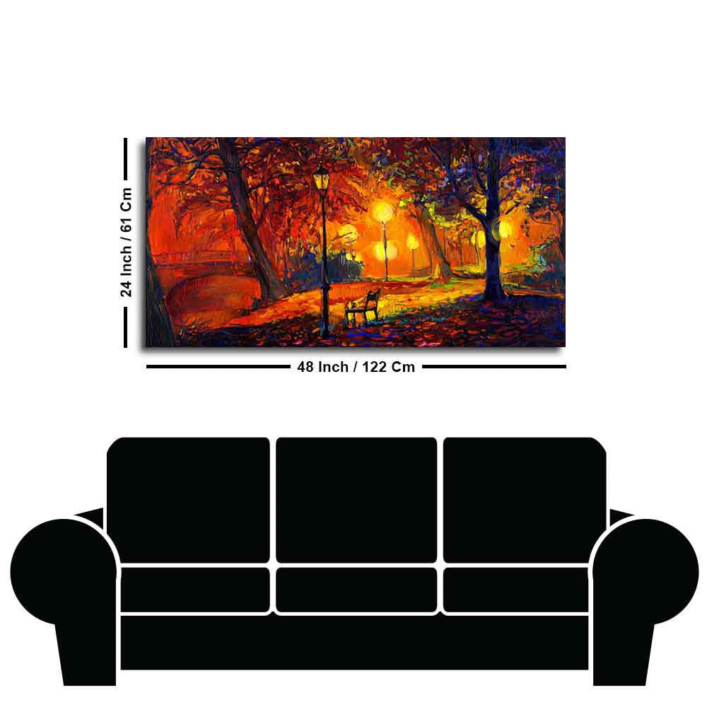 Abstract Art scenery of Park Wall Painting - Decor Smart