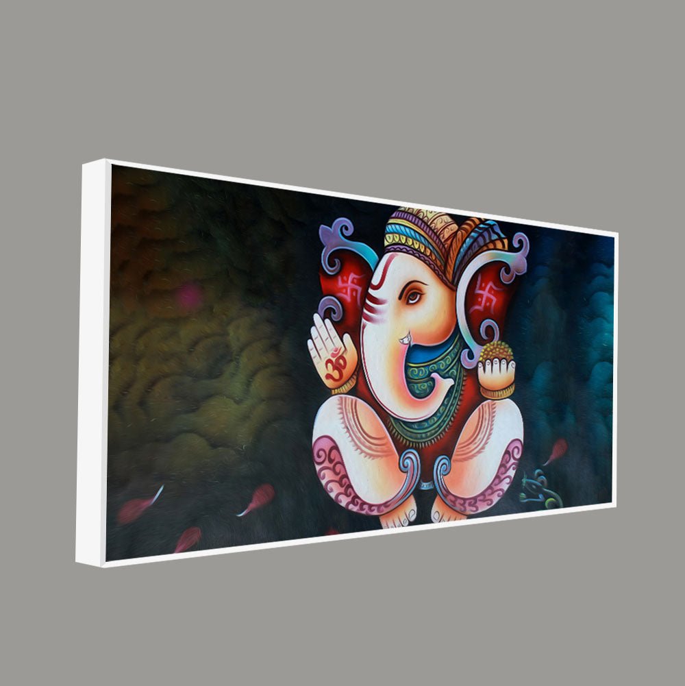 Abstract Art Shri Ganesha Canvas Wall Painting - Decor Smart