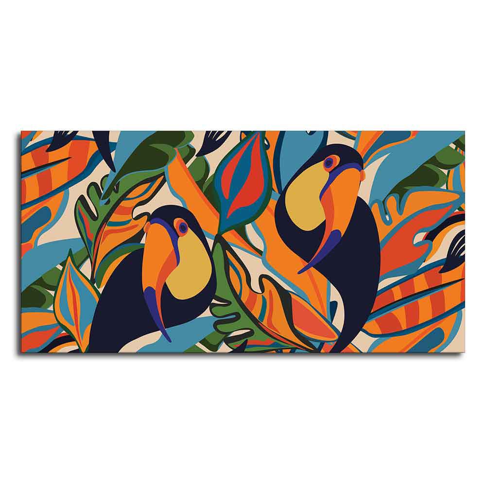 Abstract Art Toucans Wall Painting - Decor Smart