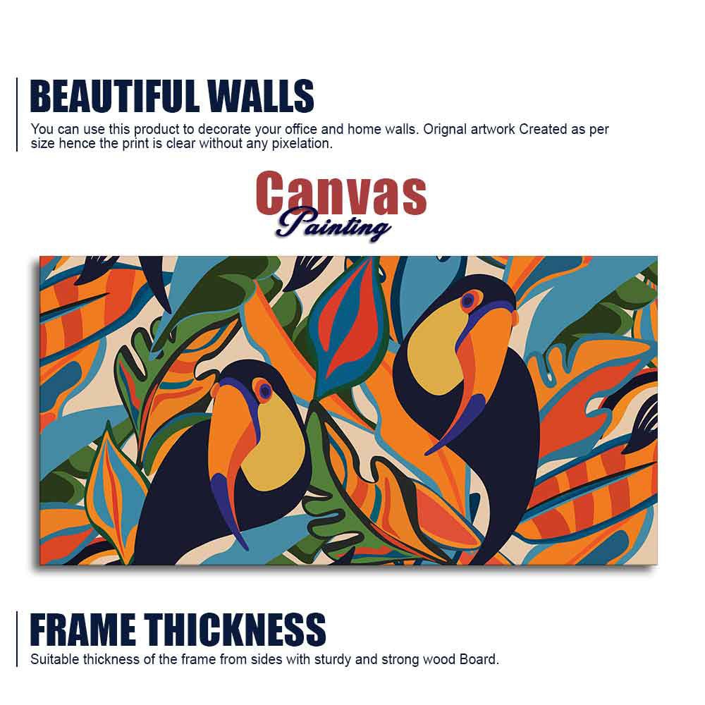 Abstract Art Toucans Wall Painting - Decor Smart