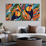 Abstract Art Toucans Wall Painting - Decor Smart