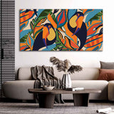 Abstract Art Toucans Wall Painting - Decor Smart