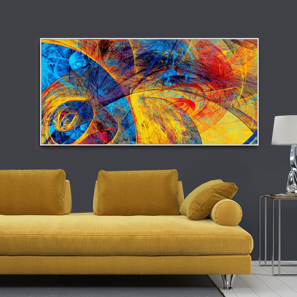 Abstract Beautiful Colorful Textured Design Premium Canvas Wall Painting - Decor Smart