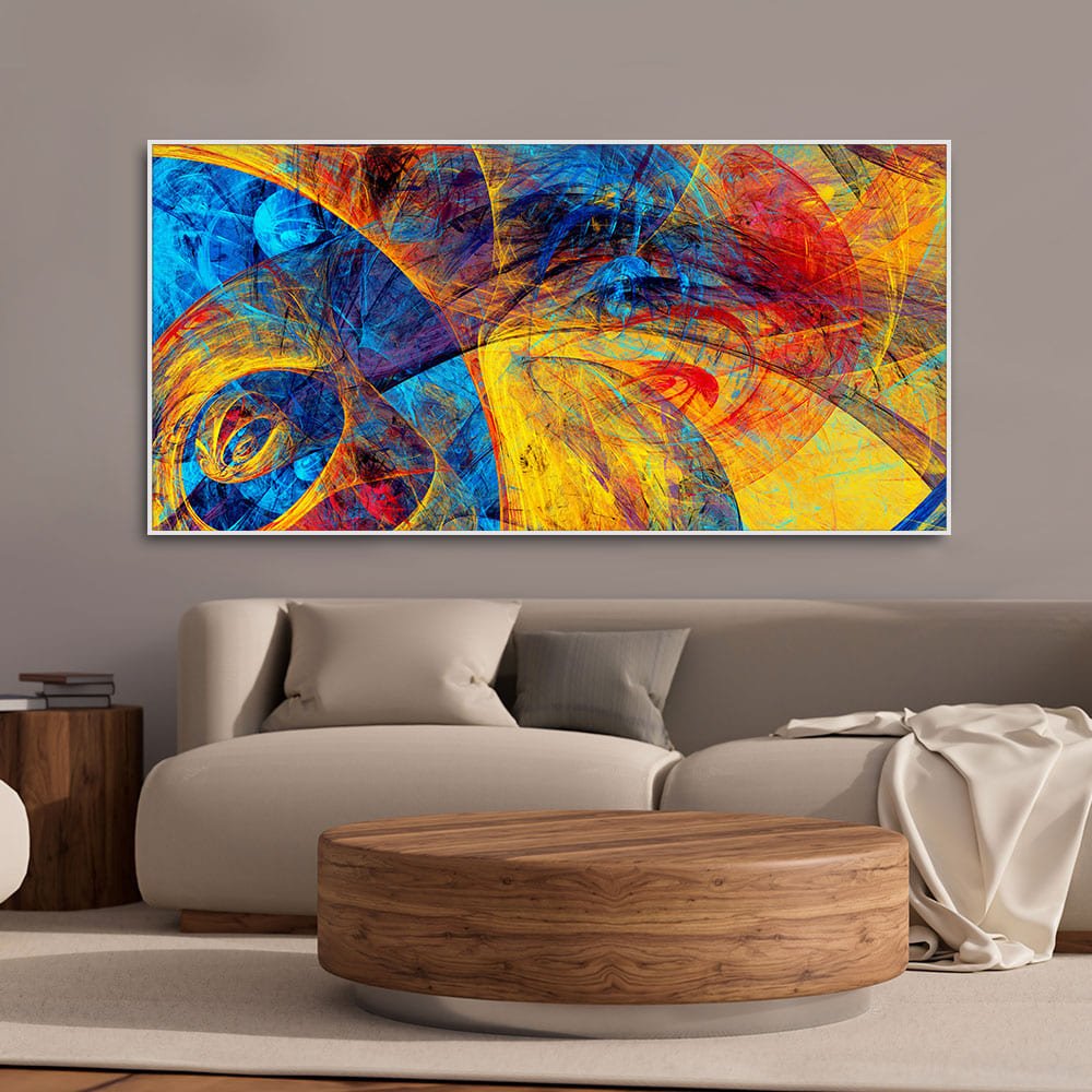 Abstract Beautiful Colorful Textured Design Premium Canvas Wall Painting - Decor Smart