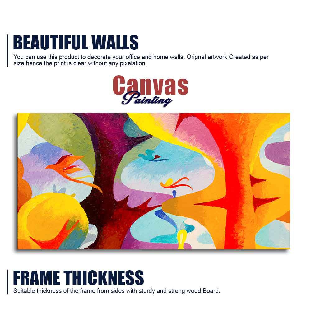 Abstract Bird Flying Premium Canvas Wall Painting - Decor Smart