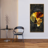 Abstract Black Gold Ginkgo Leaf Canvas Wall Painting - Decor Smart
