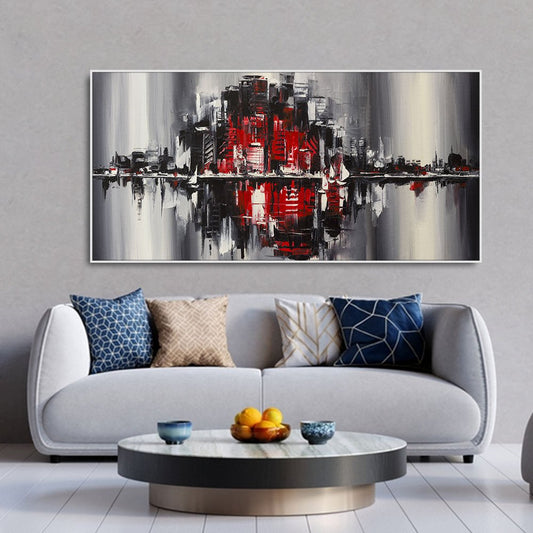 Abstract City Skyline Premium Wall Painting - Decor Smart