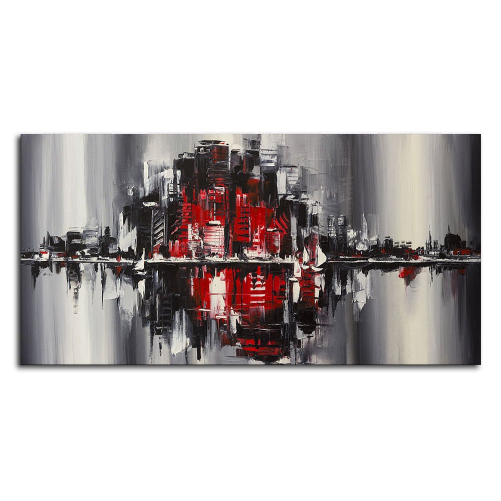 Abstract City Skyline Premium Wall Painting - Decor Smart