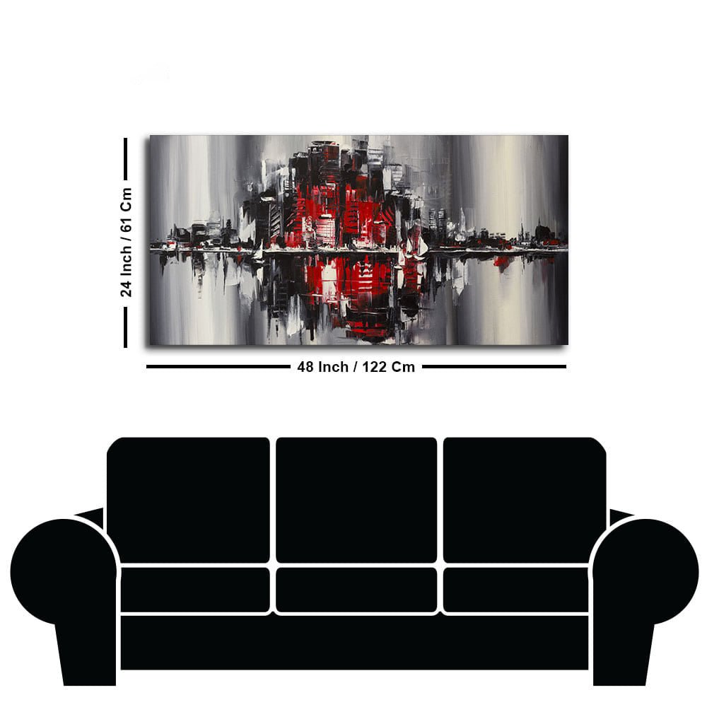 Abstract City Skyline Premium Wall Painting - Decor Smart