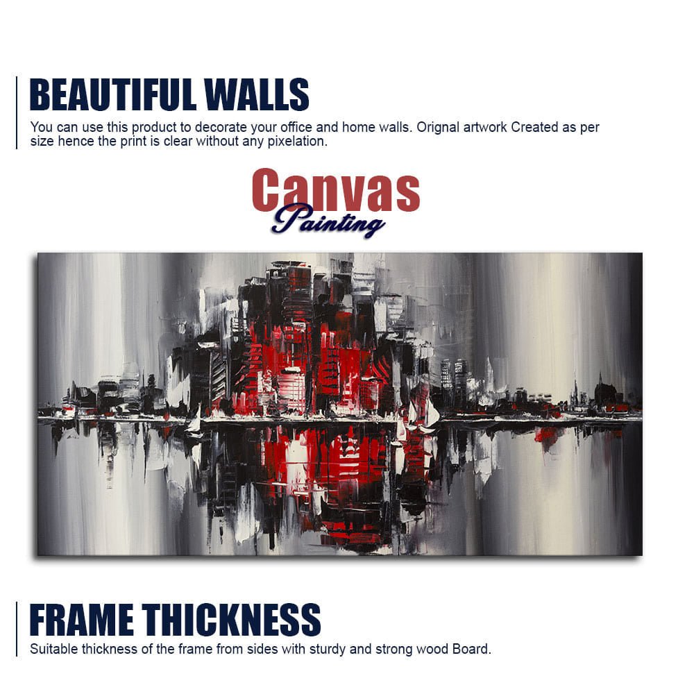 Abstract City Skyline Premium Wall Painting - Decor Smart