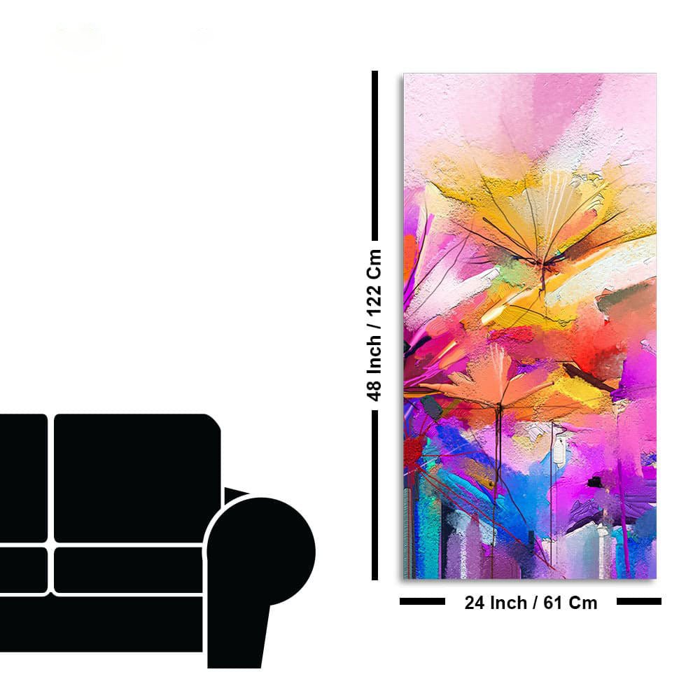 Abstract Colorful Acrylic Painting of Beautiful Flowers - Decor Smart