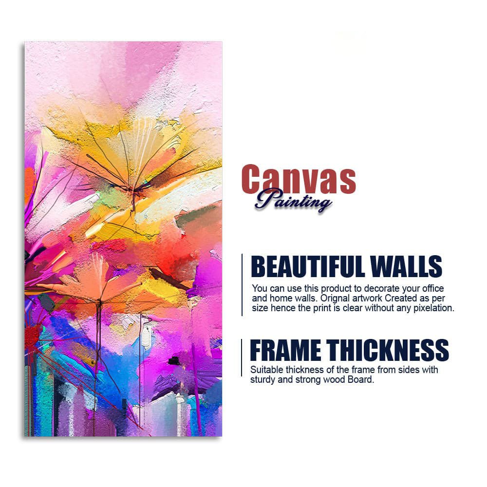 Abstract Colorful Acrylic Painting of Beautiful Flowers - Decor Smart
