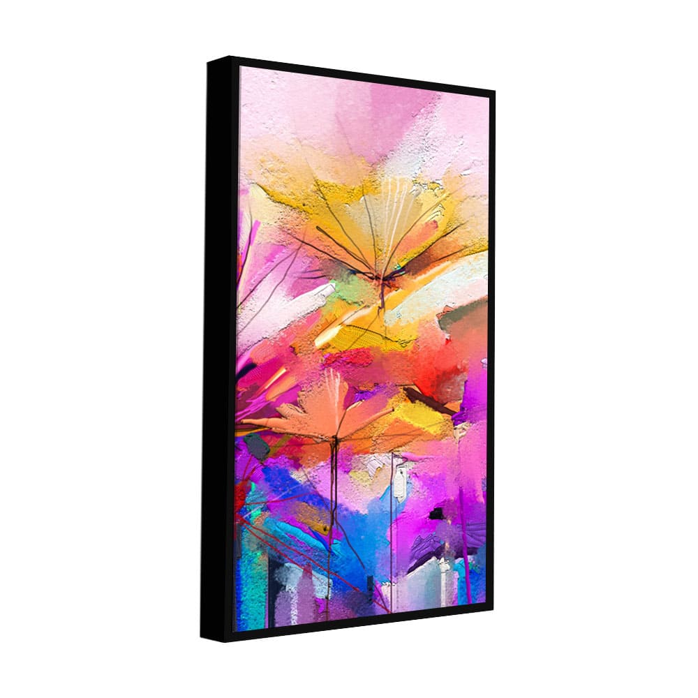 Abstract Colorful Acrylic Painting of Beautiful Flowers - Decor Smart