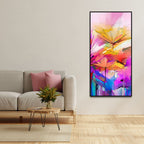 Abstract Colorful Acrylic Painting of Beautiful Flowers
