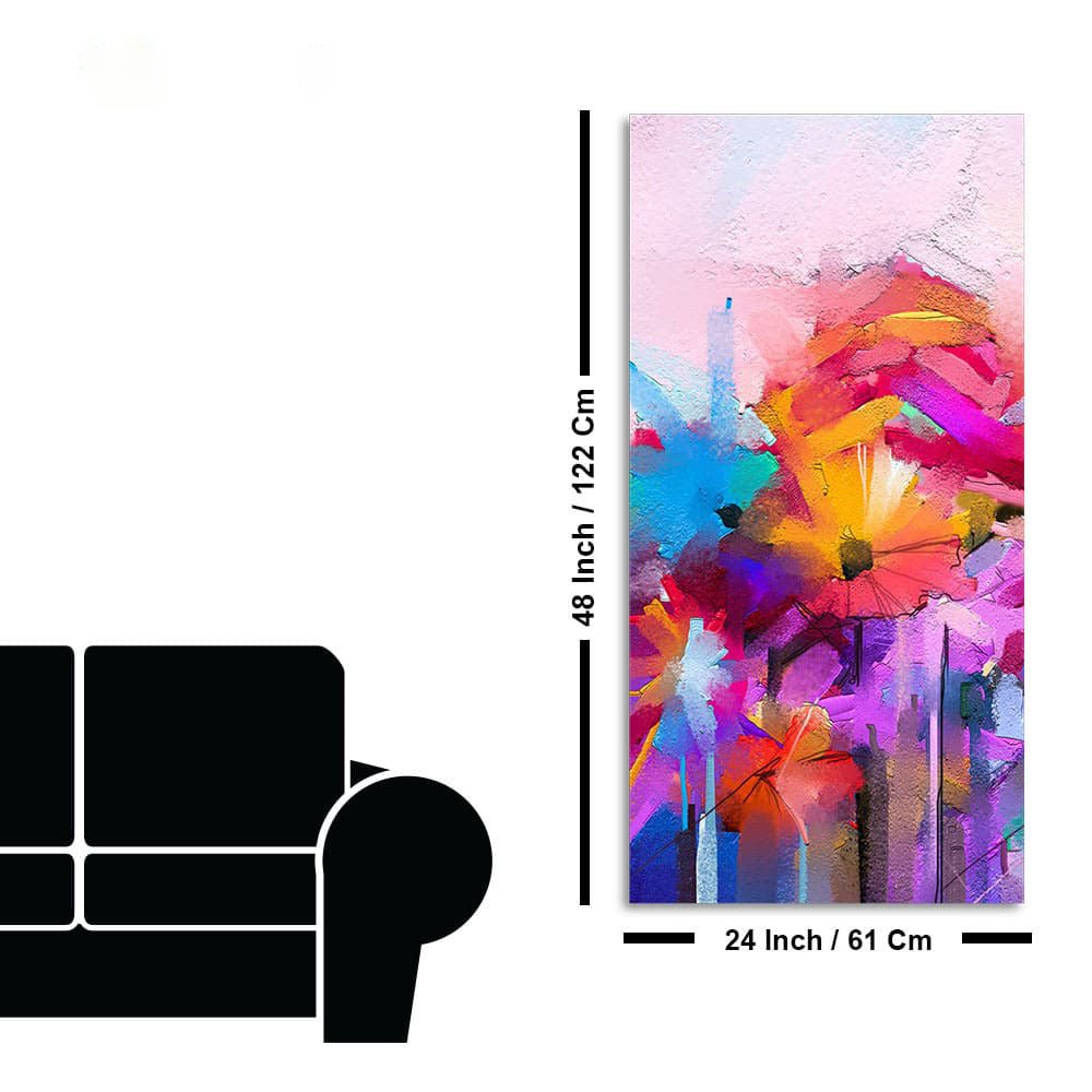 Abstract Colorful Acrylic Painting of Flowers - Decor Smart