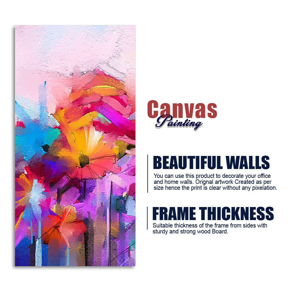 Abstract Colorful Acrylic Painting of Flowers - Decor Smart