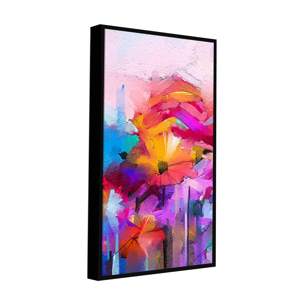 Abstract Colorful Acrylic Painting of Flowers - Decor Smart