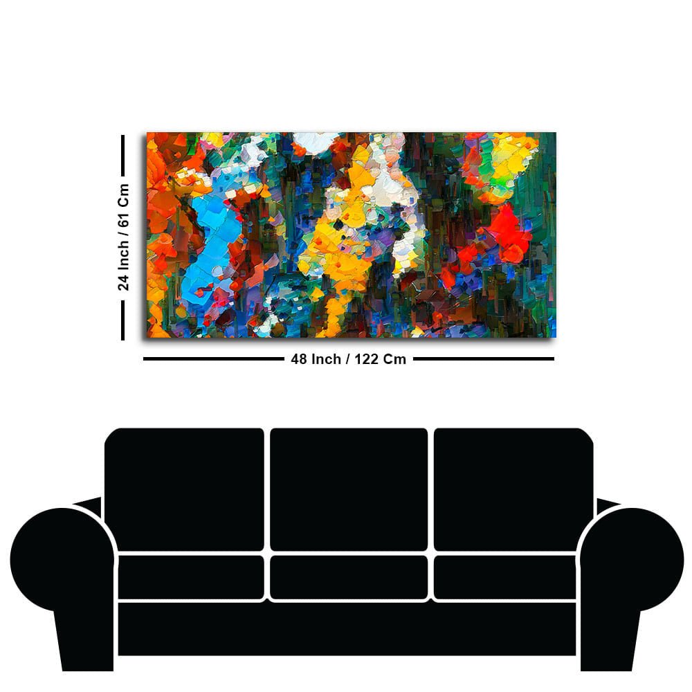 Abstract Colorful Acrylic Texture Canvas Wall Painting - Decor Smart