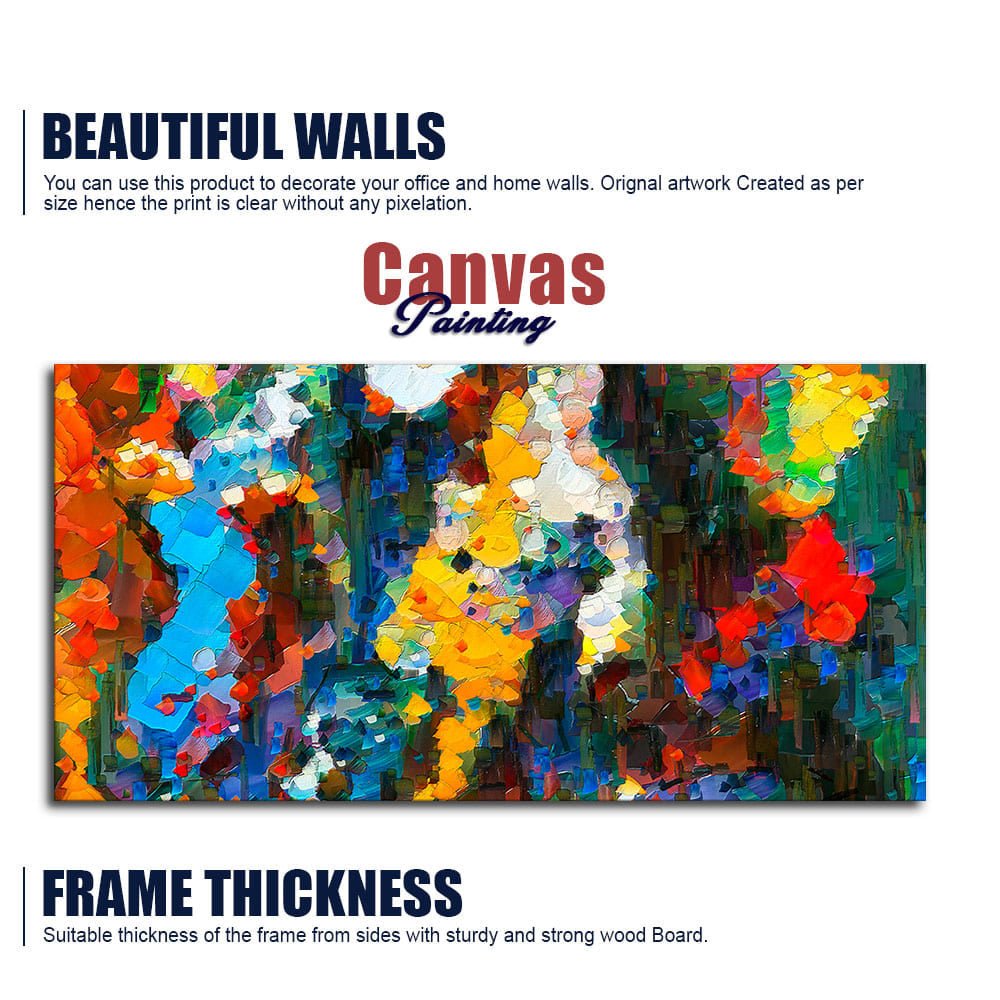 Abstract Colorful Acrylic Texture Canvas Wall Painting - Decor Smart