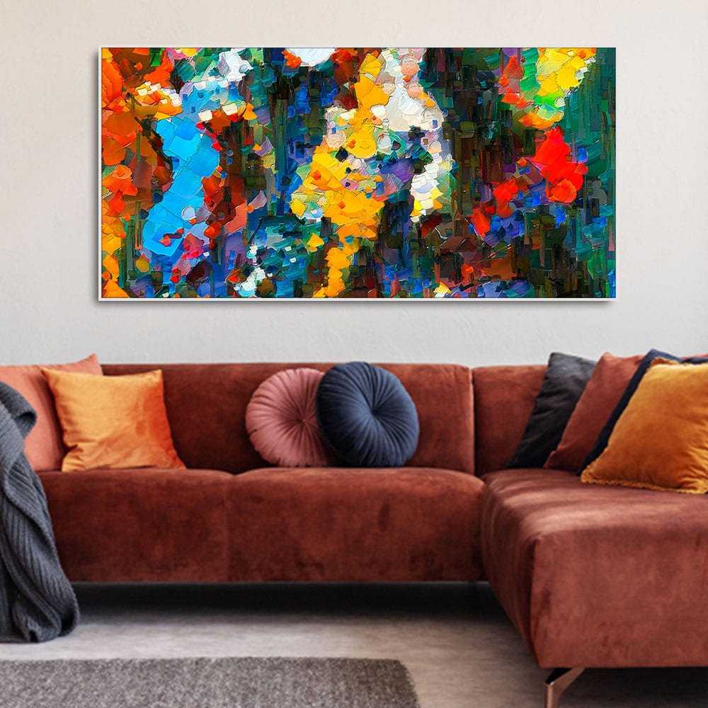 Abstract Colorful Acrylic Texture Canvas Wall Painting - Decor Smart