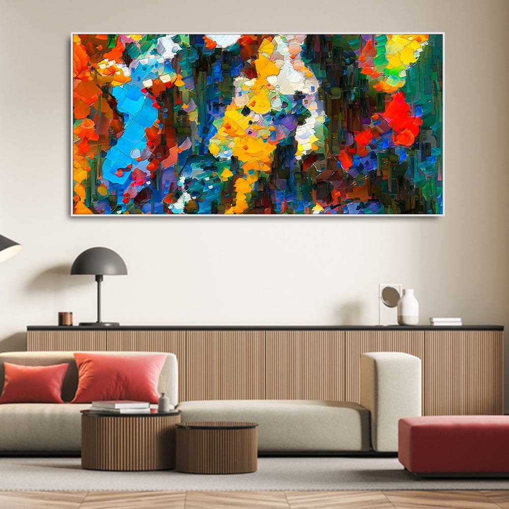 Abstract Colorful Acrylic Texture Canvas Wall Painting - Decor Smart