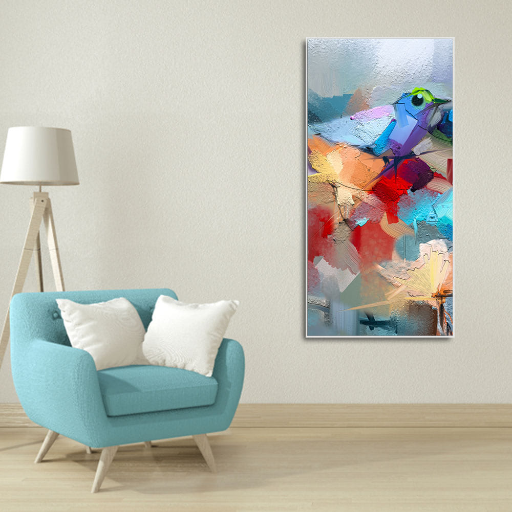 Abstract Colorful Bird and Flower Canvas Wall Painting - Decor Smart
