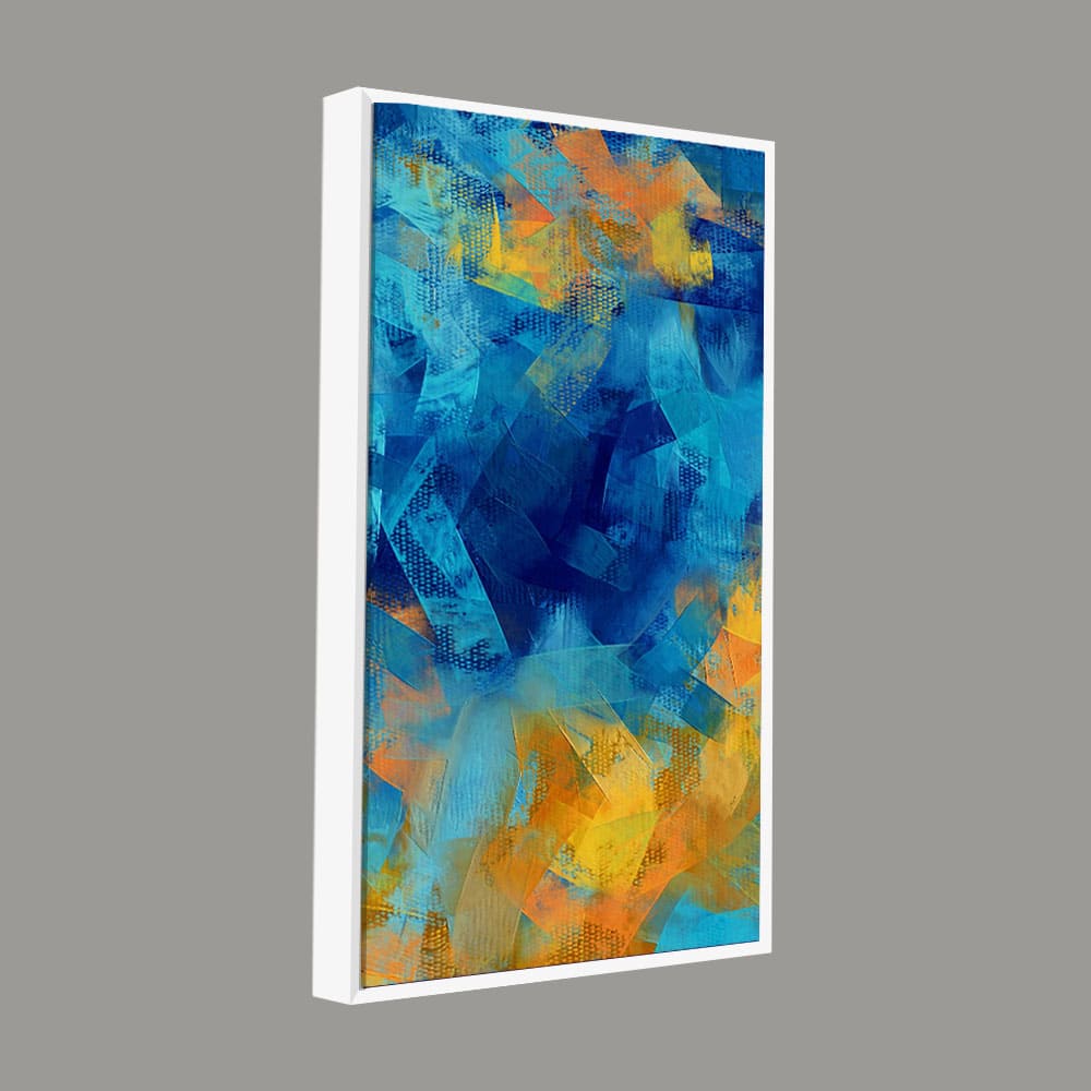 Abstract Colorful Blue Textured Art Canvas Wall Painting - Decor Smart