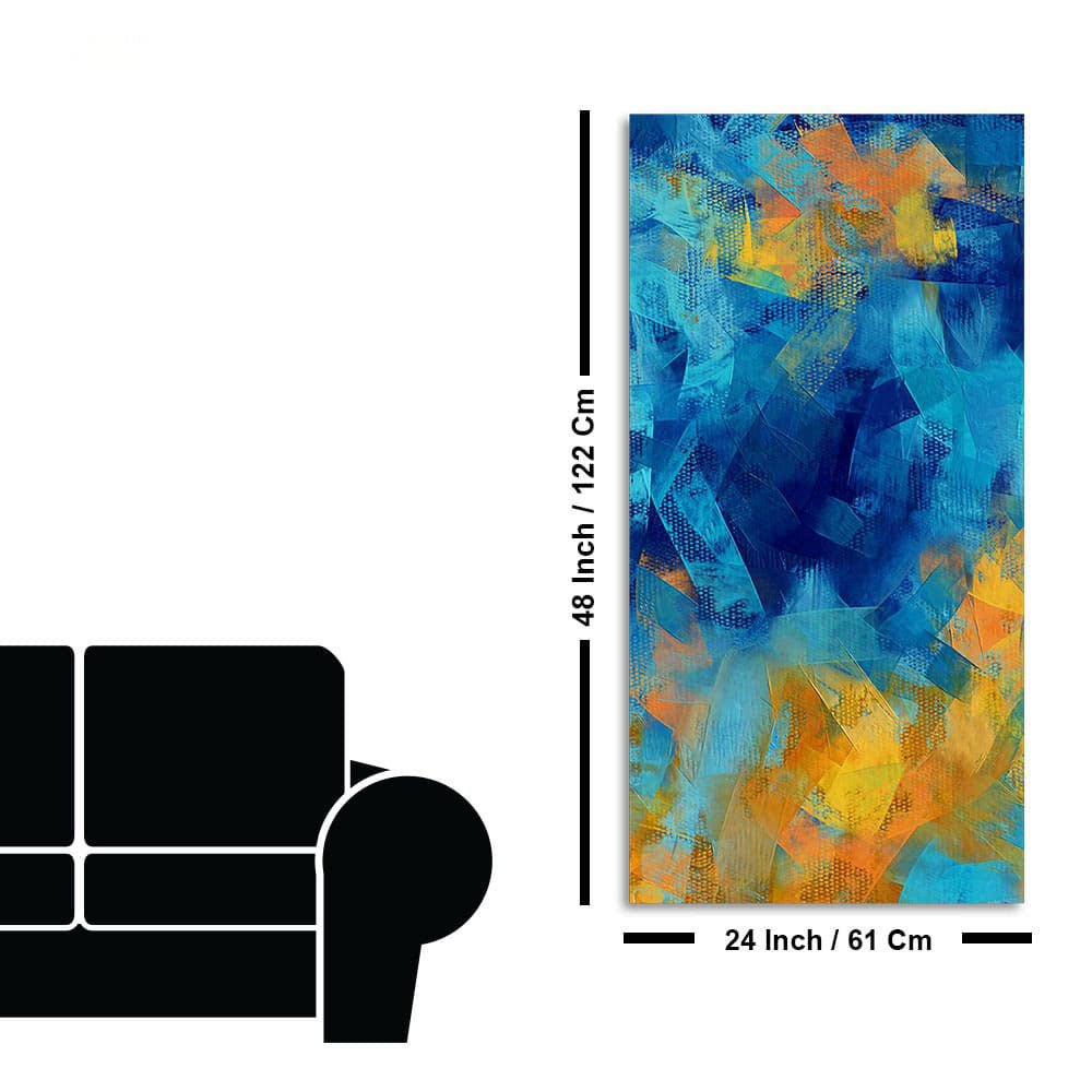 Abstract Colorful Blue Textured Art Canvas Wall Painting - Decor Smart