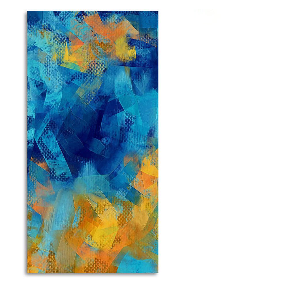 Abstract Colorful Blue Textured Art Canvas Wall Painting - Decor Smart