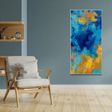 Abstract Colorful Blue Textured Art Canvas Wall Painting - Decor Smart