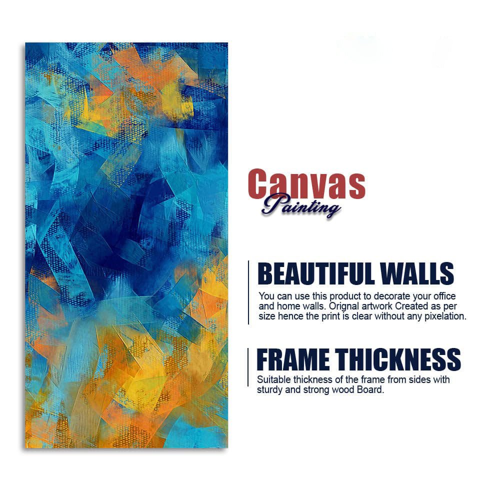 Abstract Colorful Blue Textured Art Canvas Wall Painting - Decor Smart