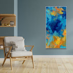 Abstract Colorful Blue Textured Art Canvas Wall Painting
