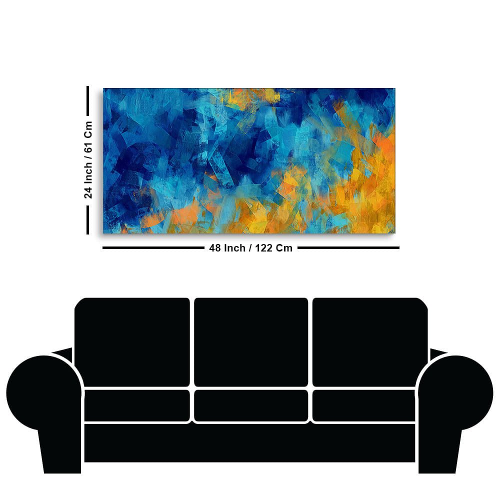 Abstract Colorful Blue Textured Design Art Canvas Wall Painting - Decor Smart