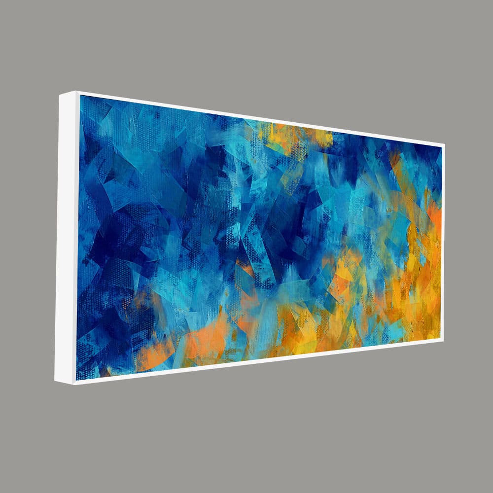 Abstract Colorful Blue Textured Design Art Canvas Wall Painting - Decor Smart