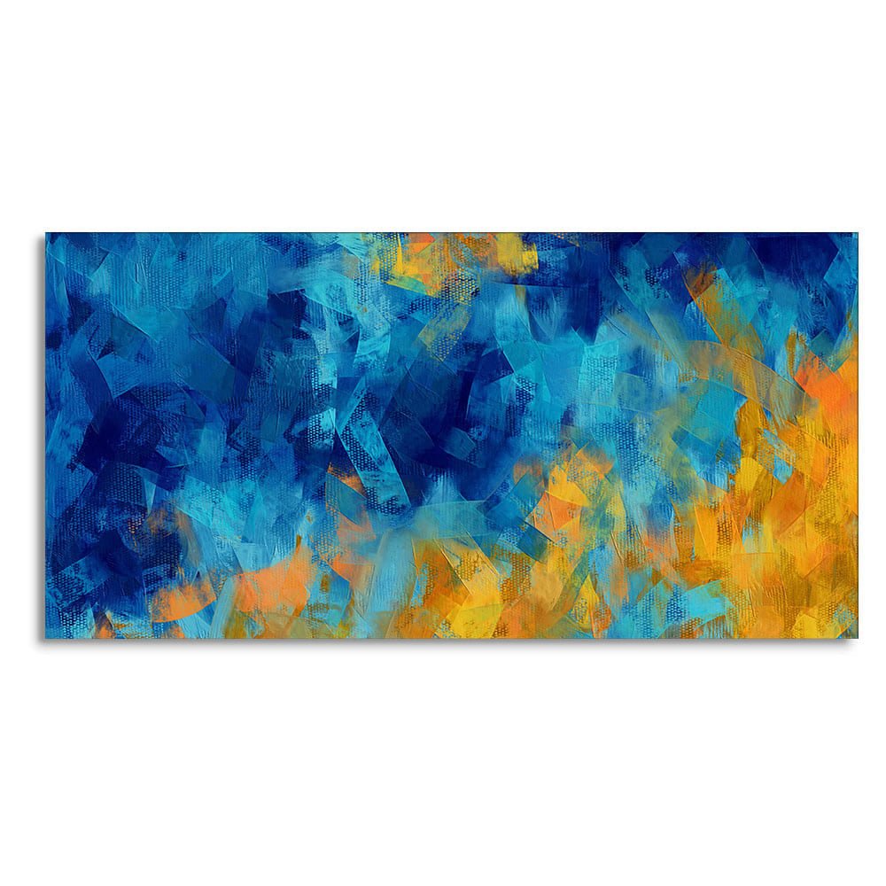 Abstract Colorful Blue Textured Design Art Canvas Wall Painting - Decor Smart