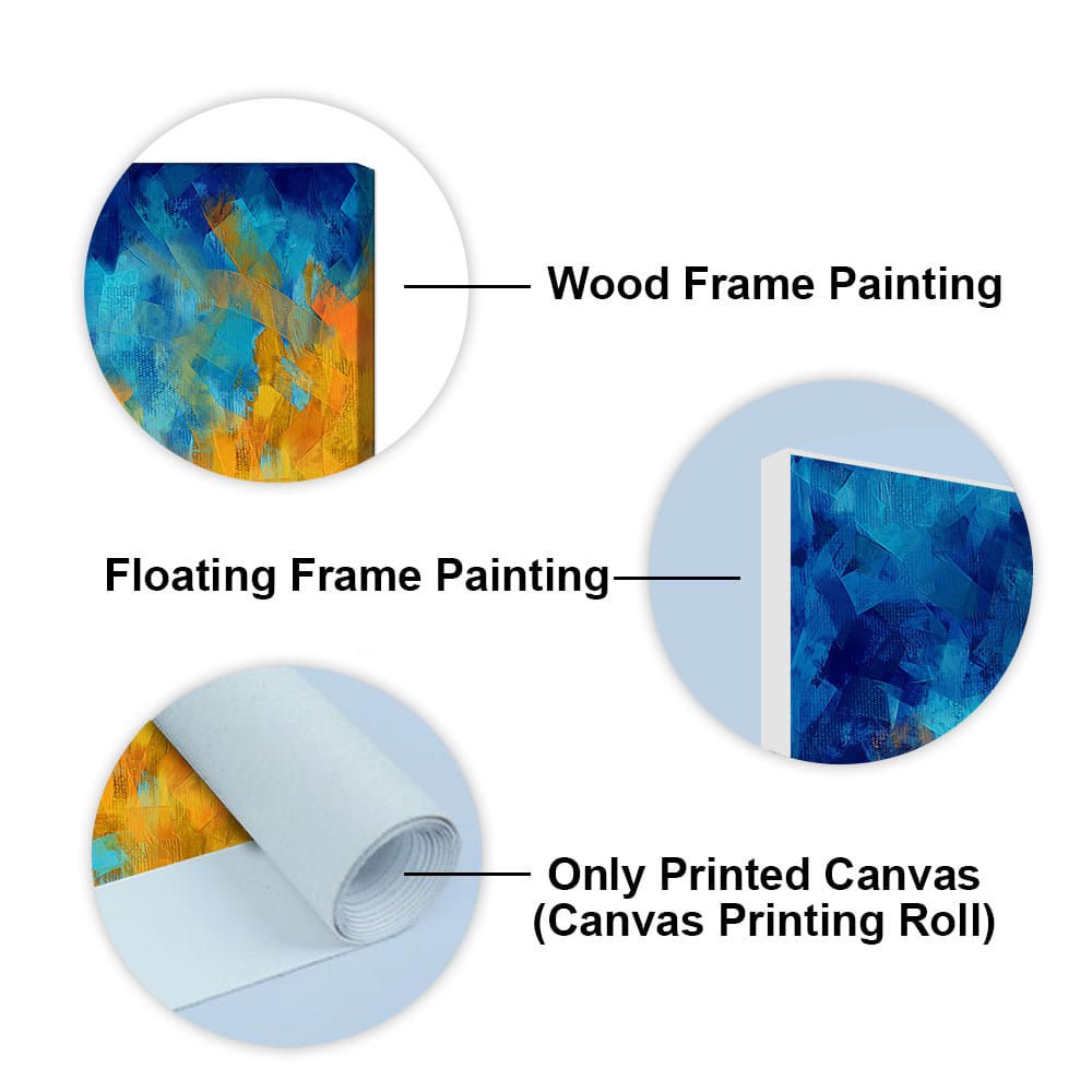 Abstract Colorful Blue Textured Design Art Canvas Wall Painting - Decor Smart