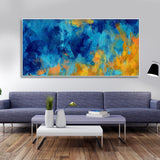 Abstract Colorful Blue Textured Design Art Canvas Wall Painting - Decor Smart