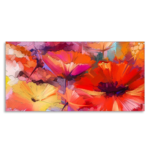 Abstract Colorful Composition of Vibrant Spring Floral Canvas Wall Painting - Decor Smart