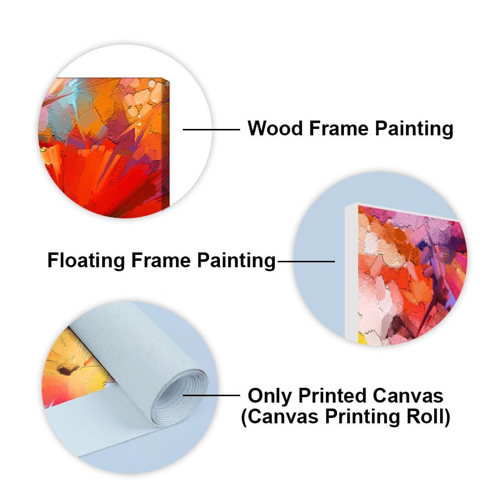 Abstract Colorful Composition of Vibrant Spring Floral Canvas Wall Painting - Decor Smart