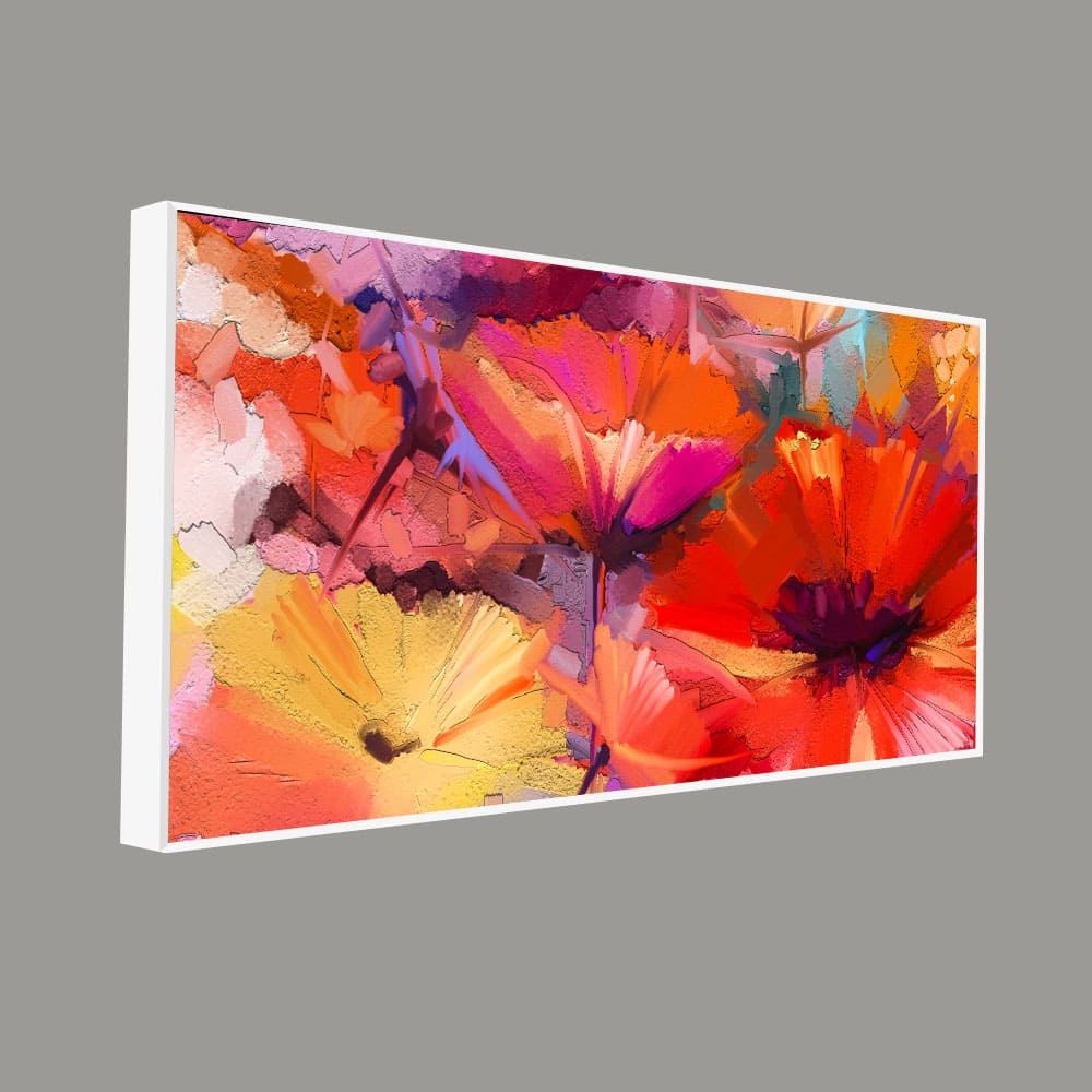Abstract Colorful Composition of Vibrant Spring Floral Canvas Wall Painting - Decor Smart