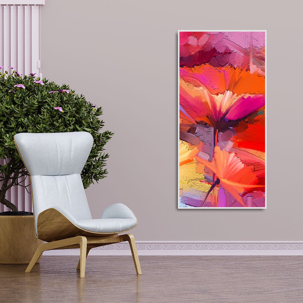Abstract Colorful Composition of Vibrant Spring Floral Premium Canvas Wall Painting - Decor Smart
