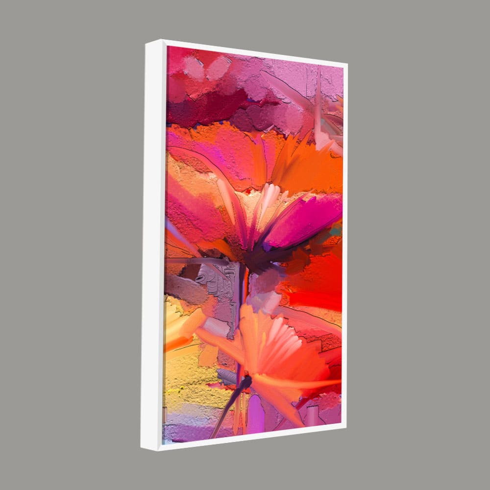 Abstract Colorful Composition of Vibrant Spring Floral Premium Canvas Wall Painting - Decor Smart