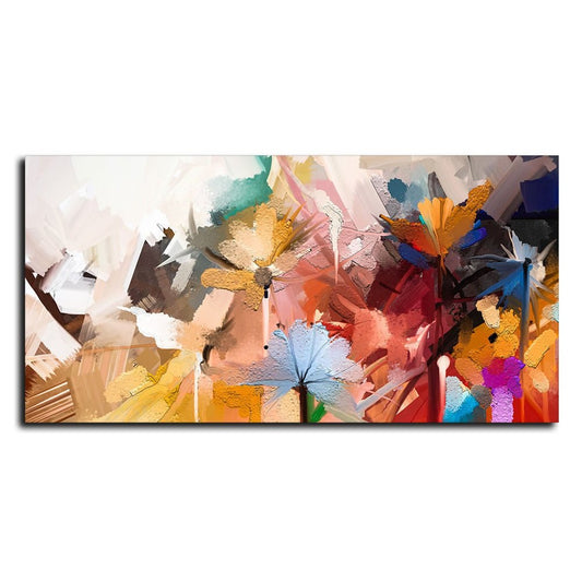 Abstract Colorful Floral Flower art Canvas Wall Painting - Decor Smart