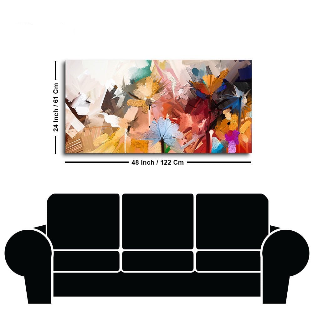 Abstract Colorful Floral Flower art Canvas Wall Painting - Decor Smart
